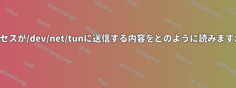 プロセスが/dev/net/tunに送信する内容をどのように読みますか？