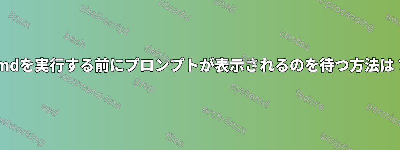 cmdを実行する前にプロンプ​​トが表示されるのを待つ方法は？