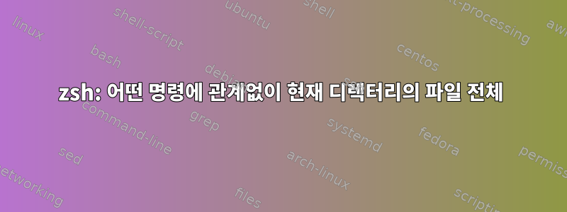 zsh: 어떤 명령에 관계없이 현재 디렉터리의 파일 전체