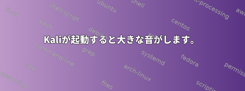 Kaliが起動すると大きな音がします。