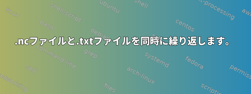 .ncファイルと.txtファイルを同時に繰り返します。