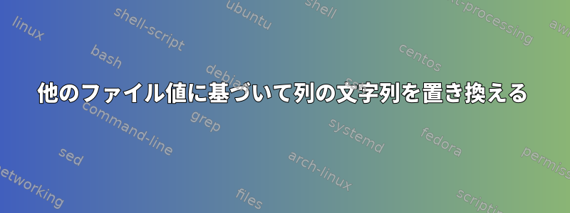 他のファイル値に基づいて列の文字列を置き換える