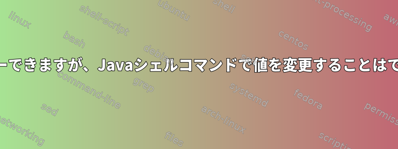 変数をエコーできますが、Javaシェルコマンドで値を変更することはできません。