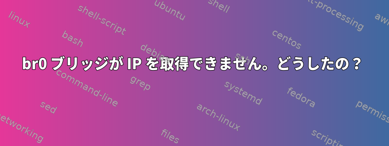 br0 ブリッジが IP を取得できません。どうしたの？