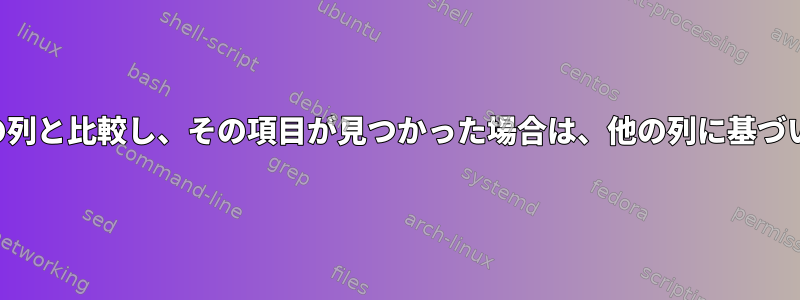 ファイル名をテーブルの列と比較し、その項目が見つかった場合は、他の列に基づいて名前を変更します。