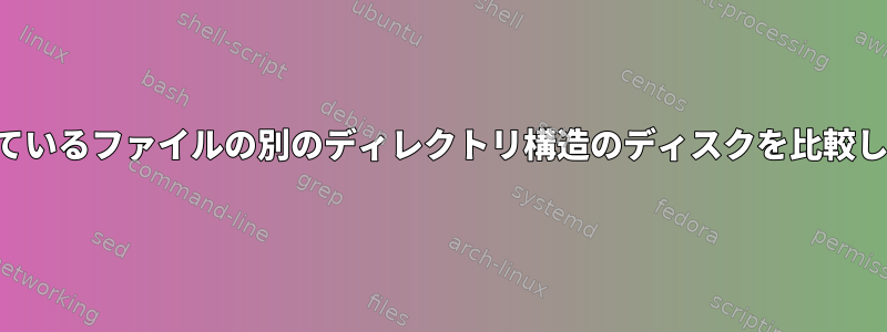 欠落しているファイルの別のディレクトリ構造のディスクを比較します。