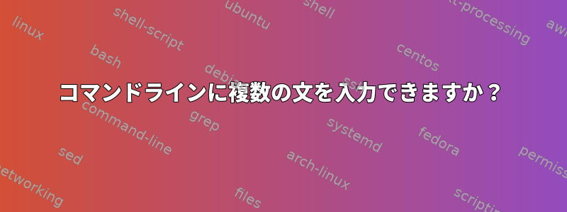 コマンドラインに複数の文を入力できますか？