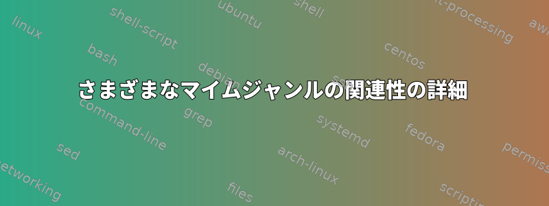 さまざまなマイムジャンルの関連性の詳細