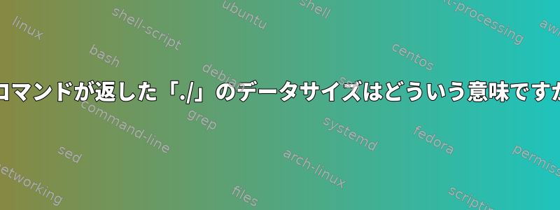 duコマンドが返した「./」のデータサイズはどういう意味ですか？