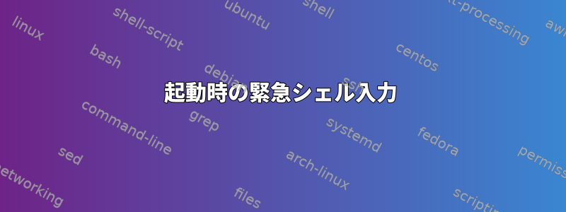 起動時の緊急シェル入力