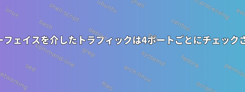 loインターフェイスを介したトラフィックは4ポートごとにチェックされます。