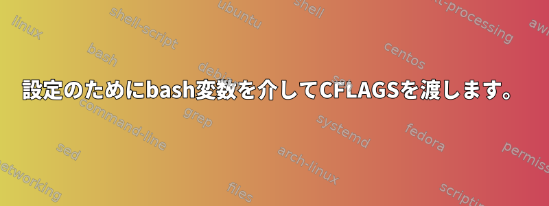 設定のためにbash変数を介してCFLAGSを渡します。