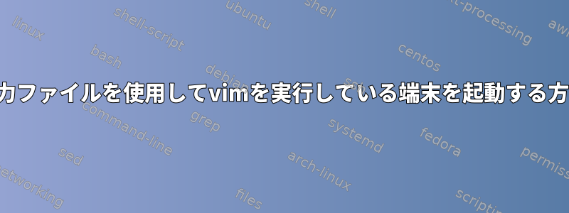 入力ファイルを使用してvimを実行している端末を起動する方法