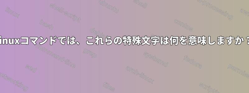 Linuxコマンドでは、これらの特殊文字は何を意味しますか？