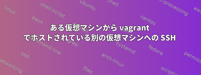 ある仮想マシンから vagrant でホストされている別の仮想マシンへの SSH