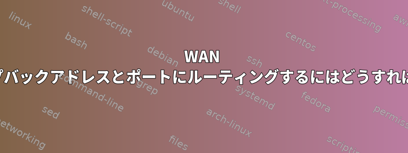 WAN IP要求をループバックアドレスとポートにルーティングするにはどうすればよいですか？