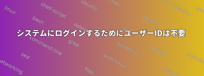 システムにログインするためにユーザーIDは不要