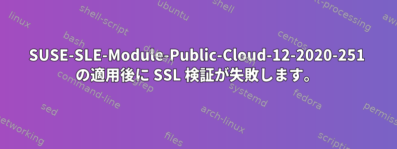 SUSE-SLE-Module-Public-Cloud-12-2020-251 の適用後に SSL 検証が失敗します。