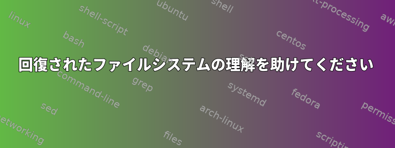 回復されたファイルシステムの理解を助けてください