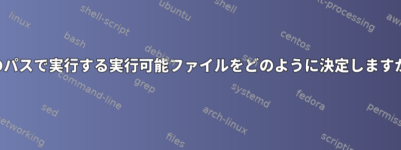 私のパスで実行する実行可能ファイルをどのように決定しますか？