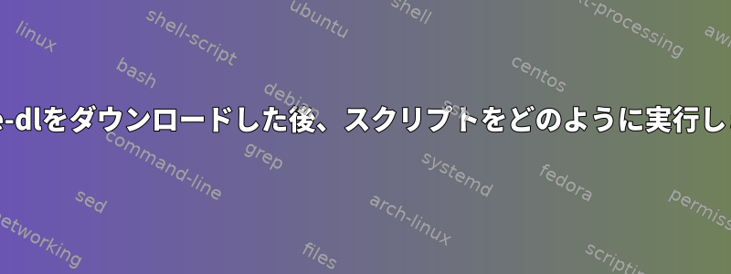 youtube-dlをダウンロードした後、スクリプトをどのように実行しますか？