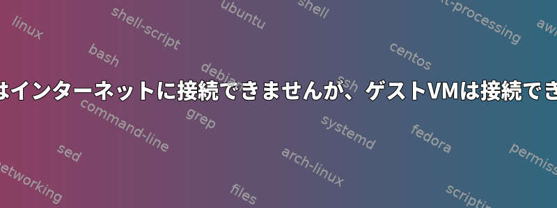 ホストはインターネットに接続できませんが、ゲストVMは接続できます。