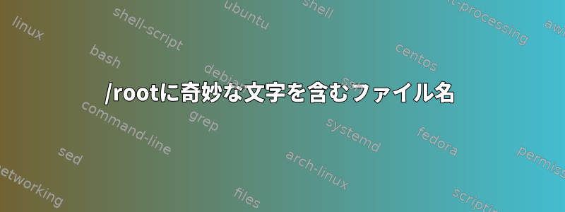 /rootに奇妙な文字を含むファイル名