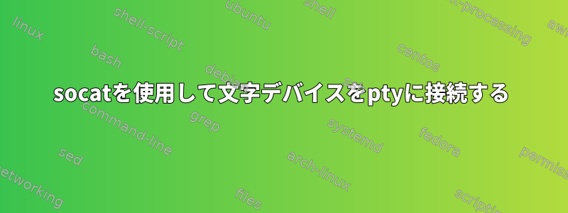 socatを使用して文字デバイスをptyに接続する