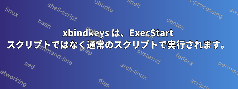 xbindkeys は、ExecStart スクリプトではなく通常のスクリプトで実行されます。