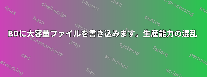 BDに大容量ファイルを書き込みます。生産能力の混乱