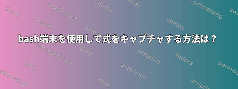 bash端末を使用して式をキャプチャする方法は？