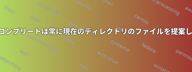 オートコンプリートは常に現在のディレクトリのファイルを提案します。