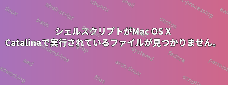 シェルスクリプトがMac OS X Catalinaで実行されているファイルが見つかりません。