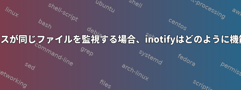 複数のプロセスが同じファイルを監視する場合、inotifyはどのように機能しますか？