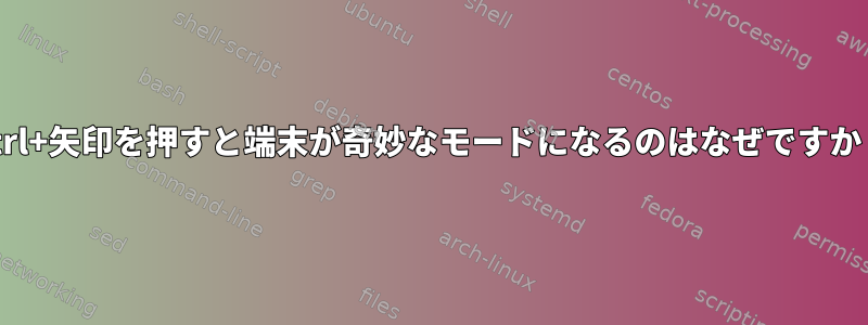 Ctrl+矢印を押すと端末が奇妙なモードになるのはなぜですか？