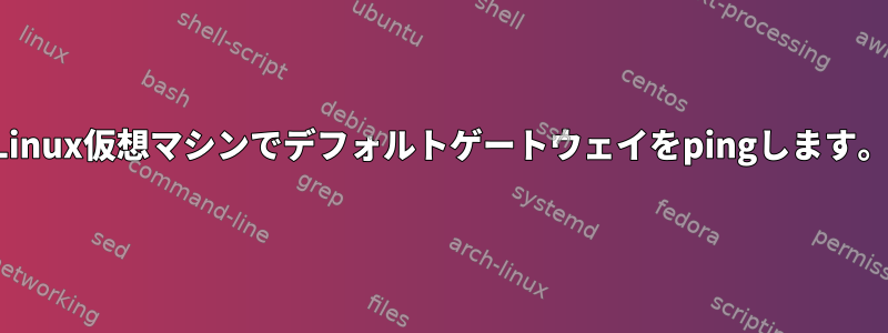 Linux仮想マシンでデフォルトゲートウェイをpingします。