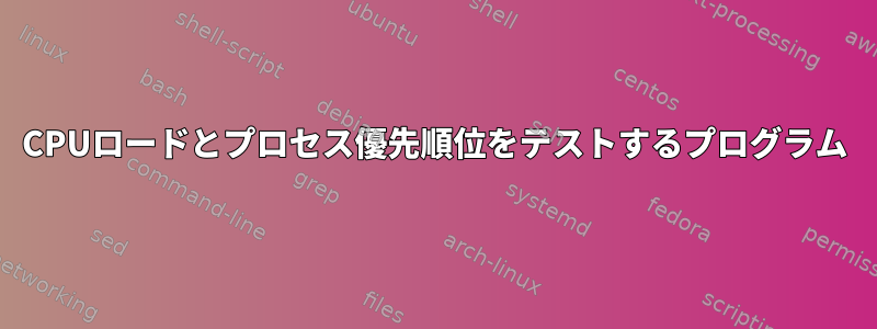 CPUロードとプロセス優先順位をテストするプログラム