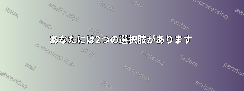 あなたには2つの選択肢があります