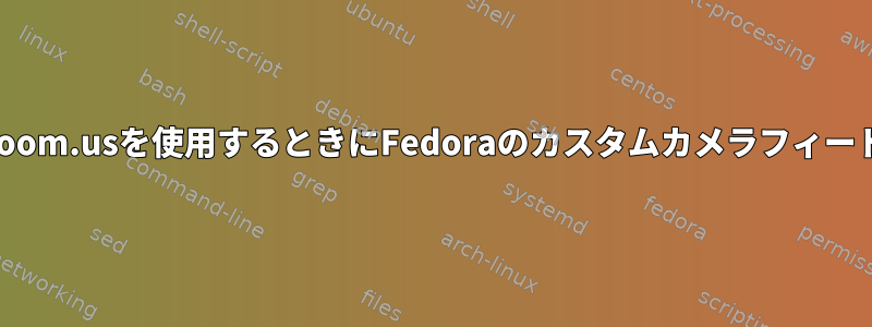 Zoom.usを使用するときにFedoraのカスタムカメラフィード