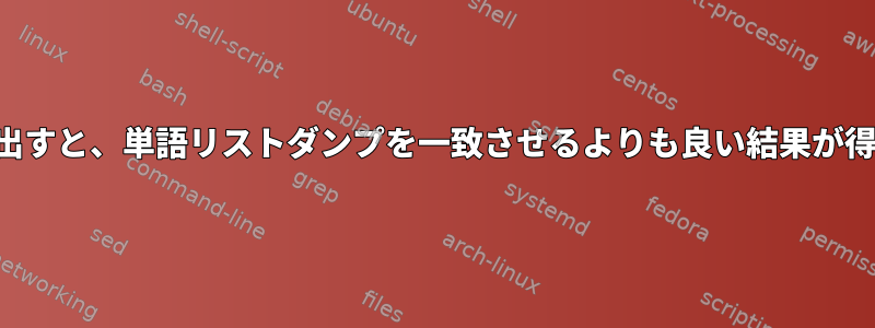 aspellを呼び出すと、単語リストダンプを一致させるよりも良い結果が得られますか？