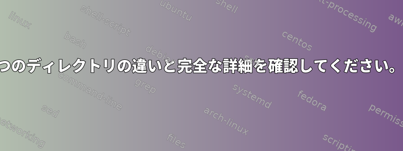 2つのディレクトリの違いと完全な詳細を確認してください。