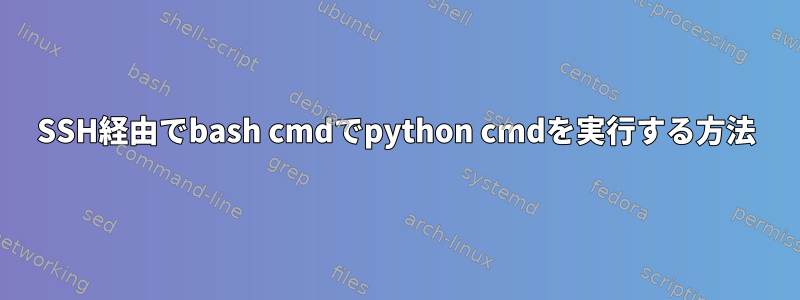 SSH経由でbash cmdでpython cmdを実行する方法