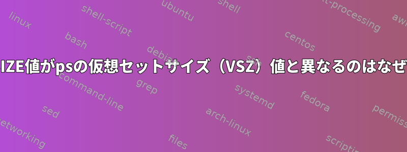 上部のVSIZE値がpsの仮想セットサイズ（VSZ）値と異なるのはなぜですか？