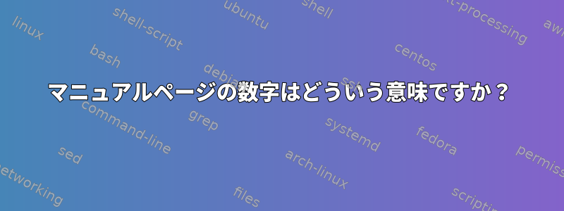 マニュアルページの数字はどういう意味ですか？