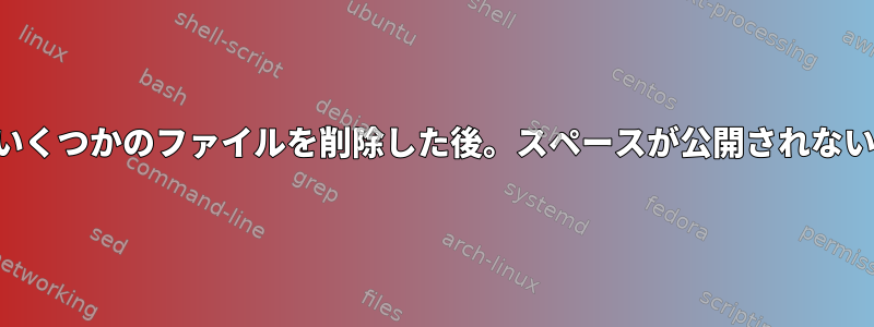 いくつかのファイルを削除した後。スペースが公開されない