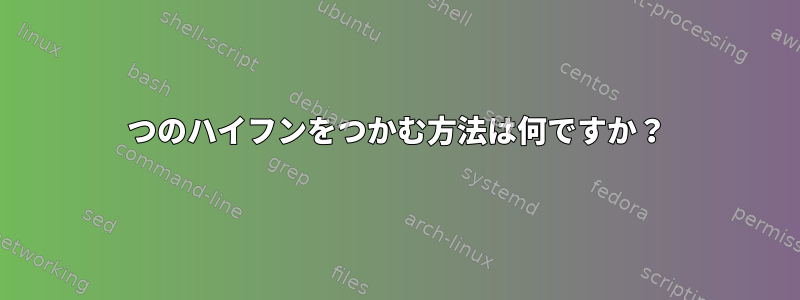 2つのハイフンをつかむ方法は何ですか？