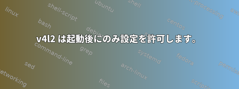 v4l2 は起動後にのみ設定を許可します。