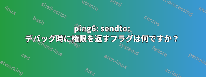 ping6: sendto: デバッグ時に権限を返すフラグは何ですか？