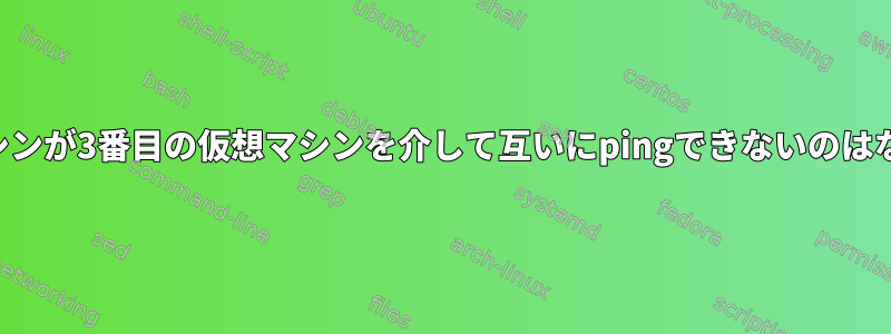 2つの仮想マシンが3番目の仮想マシンを介して互いにpingできないのはなぜですか？