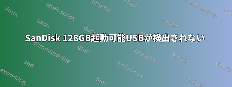 SanDisk 128GB起動可能USBが検出されない